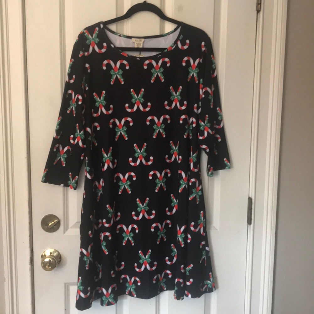 NEW 3/4 sleeve Candy cane dress NWT